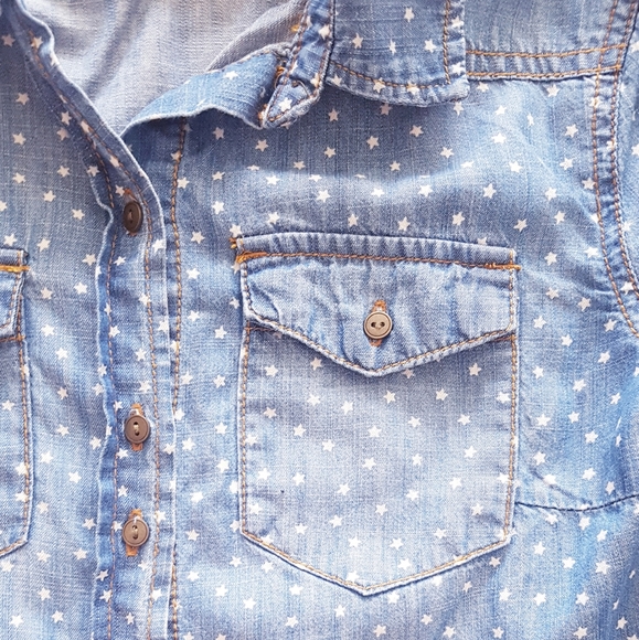 LIFE IN PROGRESS Blue Denim Button Down Shirt - Picture 6 of 12